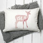 Personalised Watercolour Deer Name Cushion, thumbnail 1 of 2