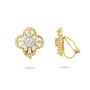 Clover Flower Clip On Earrings, thumbnail 2 of 4
