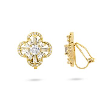 Clover Flower Clip On Earrings, 2 of 4