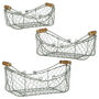 Three Green Wire Garden Trug Baskets, thumbnail 2 of 6