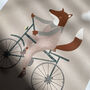 Fox And Bike Children's Art Print, thumbnail 4 of 5