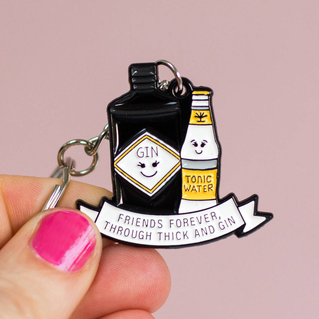 'Thick And Gin' Funny Friendship Keyring, 1 of 5
