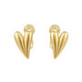 Gold Brushed Heart Clip On Earrings, thumbnail 1 of 2