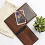 Personalised Rfid Leather Wallet And Wooden Photo Card, thumbnail 6 of 7
