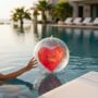Personalised Inflatable Pvc Pink Or Red Heart Beach Ball, thumbnail 2 of 4