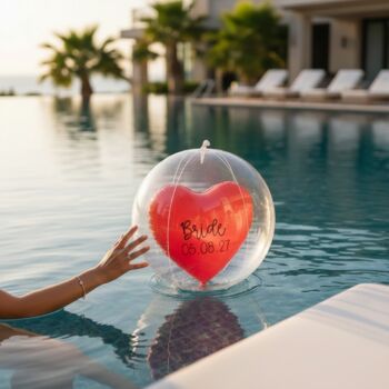 Personalised Inflatable Pvc Pink Or Red Heart Beach Ball, 2 of 4