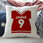 Personalised Name And Number Football Cushion, thumbnail 1 of 5
