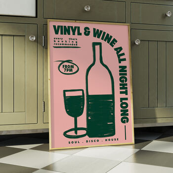 Wine And Vinyl Poster, 4 of 8