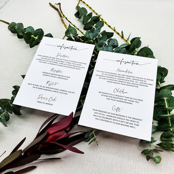 Minimalist Wedding Invitation Information Card, 4 of 5