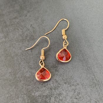 Gold Plated Blue Chalcedony Teardrop Earrings, 6 of 7