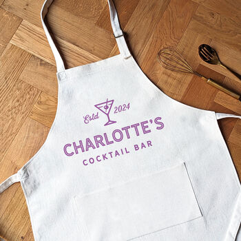 Personalised Cocktail Bar Apron Home Gin Bar Gift, 4 of 6