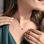 Blue Topaz Moissanite Crystal Sterling Silver Necklace, thumbnail 4 of 6