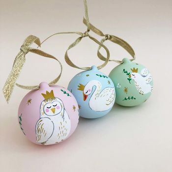 Personalised Hand Illustrated Owl Christmas Bauble, 3 of 4