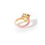 Gold Plated Cz Heart Pink Enamel Ring, thumbnail 4 of 5