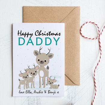 Daddy Christmas Card Personalised With Cute Deer, 4 of 4
