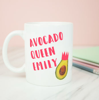 Personalised 'Avocado Queen' Name Mug, 3 of 3