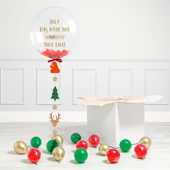 Personalised Santa's Nice List Christmas Bubble Balloon, 2 of 3