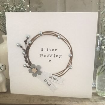 Personalised Silver Wedding Circle Card, 2 of 5