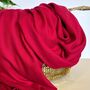 Super Soft Plain Pashmina Tassel Scarf In Berry Red, thumbnail 2 of 3