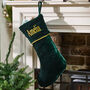 Personalised Luxury Green Velvet Christmas Stocking, thumbnail 1 of 7