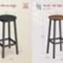 Set Of Two Bar Stools With Metal Frame, thumbnail 3 of 11