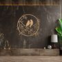 Birds On Branch Round Wooden Home Room Wall Art, thumbnail 8 of 10