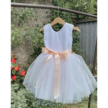 Sparkly Tulle Scoop Back Tutu Flower Girl Dress, 3 of 11