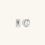 Ribbed Huggie Earrings Silver, thumbnail 2 of 3