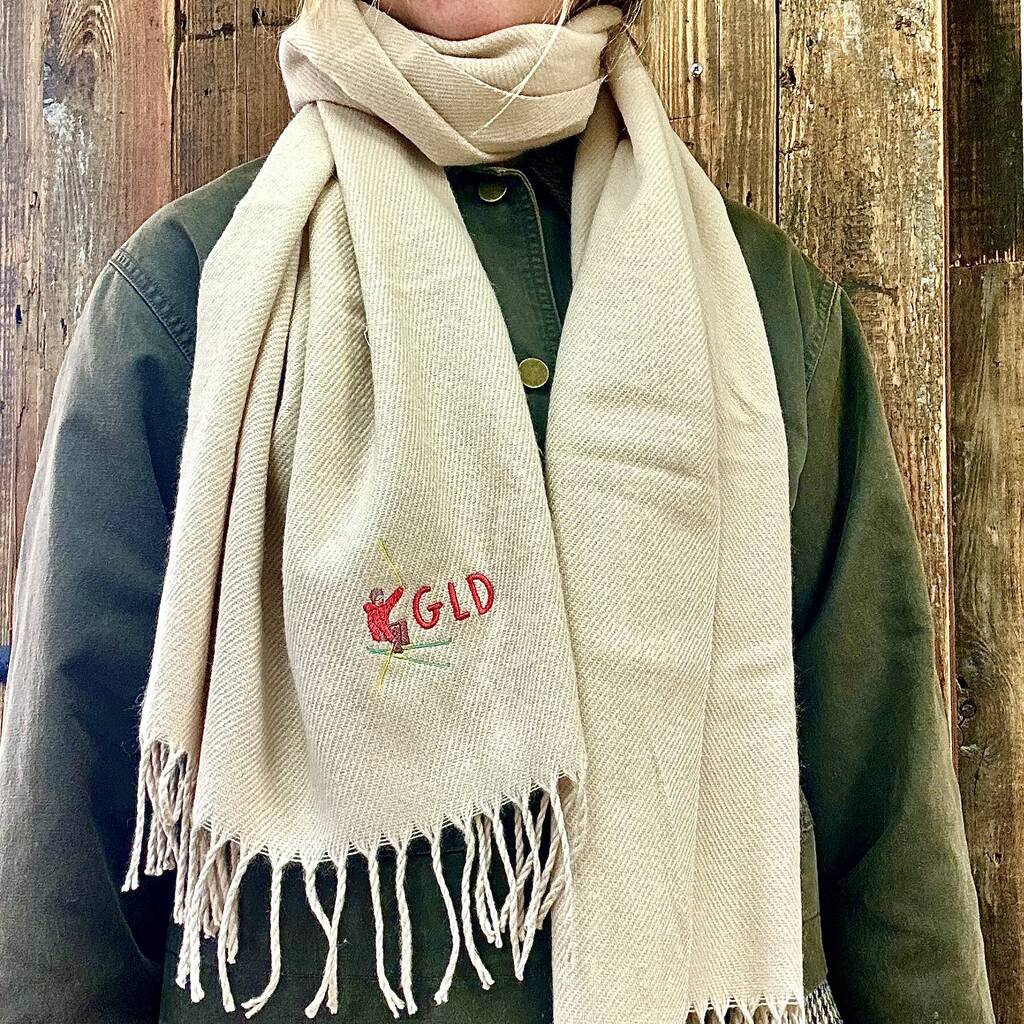 Personalised Skiing Initial Scarf, 1 of 2