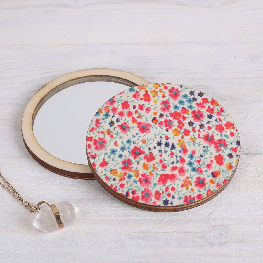 Personalised Liberty Fabric Compact Pocket Mirror, 1 of 7