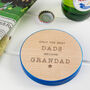 Coloured 'Best Dads Become Grandad' Coaster, thumbnail 1 of 6