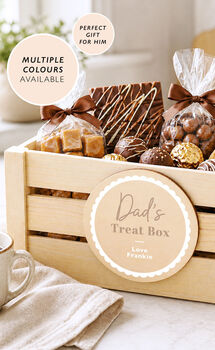 Treat Box For Dad Personalised Gift Crate Fathers Day Gift Idea, 8 of 8
