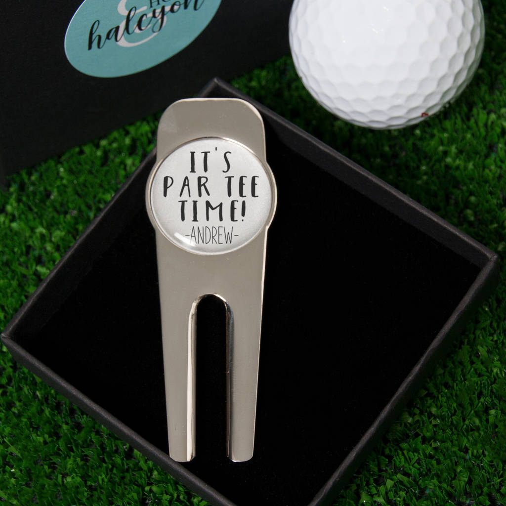 Personalised 'It's Par Tee Time' Golf Divot Tool, 1 of 2