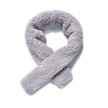 Luxury Grey Teddy Fleece Scarf, 3 of 4