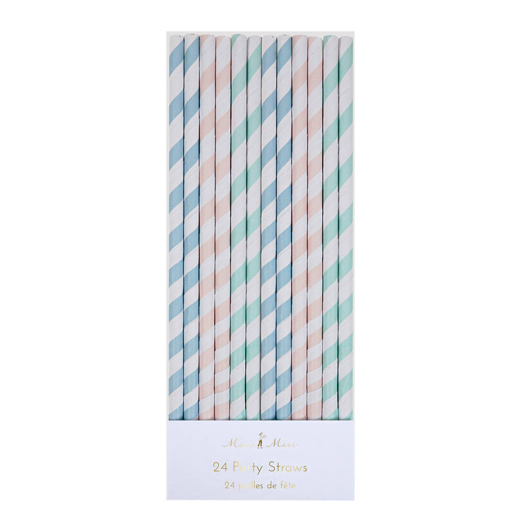 colourful twist stripe party straws by postbox party