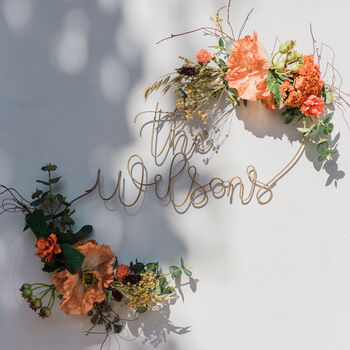 Personalised Autumn Faux And Dried Flower Name Sign, 5 of 5