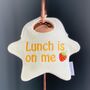 Lunch Is On Me Embroidered Baby Bib, thumbnail 1 of 3