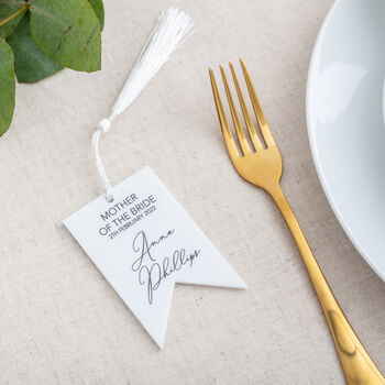 Personalised White Pennant Flag Name Place Setting, 4 of 4