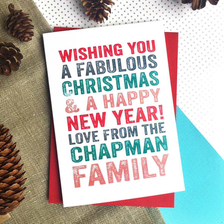 merry christmas personalised family greetings card by do you punctuate ...