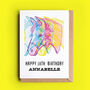 'Neon Horse' Personalised Birthday Card, thumbnail 1 of 2