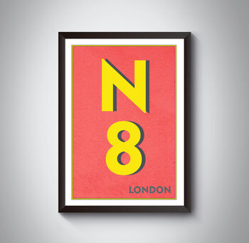 N8 Haringey, Crouch End London Postcode Print, 5 of 10