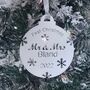 Mr And Mrs Personalised First Christmas Bauble, thumbnail 4 of 10