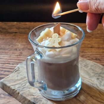 Christmas Gingerbread Man And Hot Chocolate Scented Candle, 3 of 4