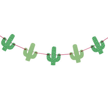 Tropical Wooden Cactus Bunting Garland, 2 of 2