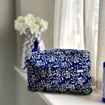 Blue Bloom Floral Print Vanity Bag, 2 of 6