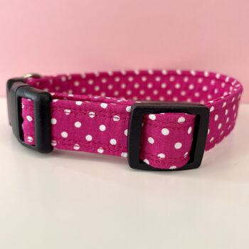 Pink Polka Dot Dog Collar And Lead/Leash Set, 8 of 9