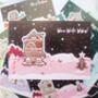 Christmas Glitter Postcard Set, Gingerbread Shops, thumbnail 2 of 8