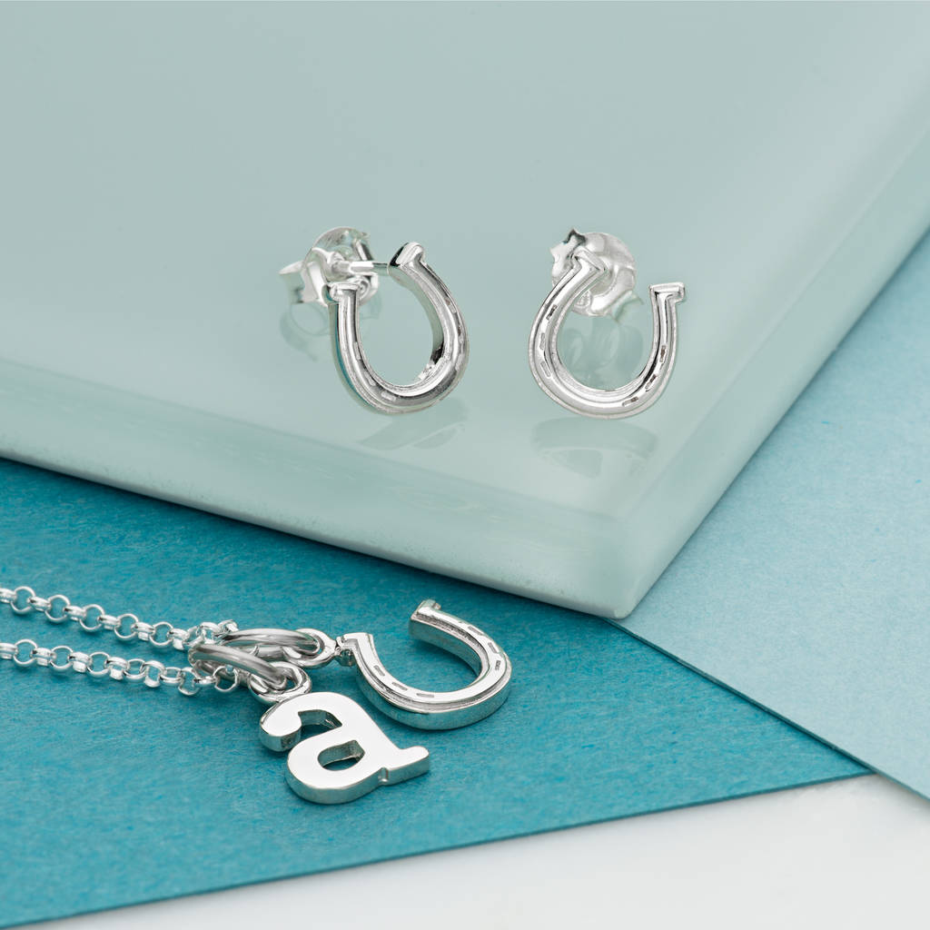 Personalised Sterling Silver Lucky Horseshoe Necklace By Lily Charmed