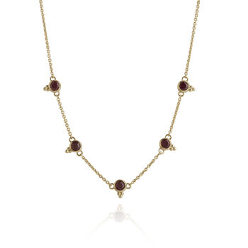 Gemstone Cleopatra Necklace Gold Plated Sterling Silver, 5 of 12