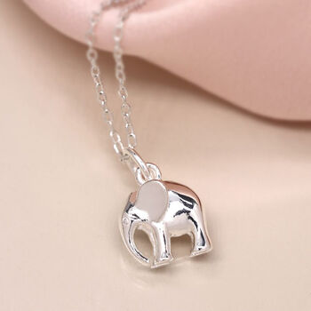 Tiny Sterling Silver Elephant Necklace, 2 of 12